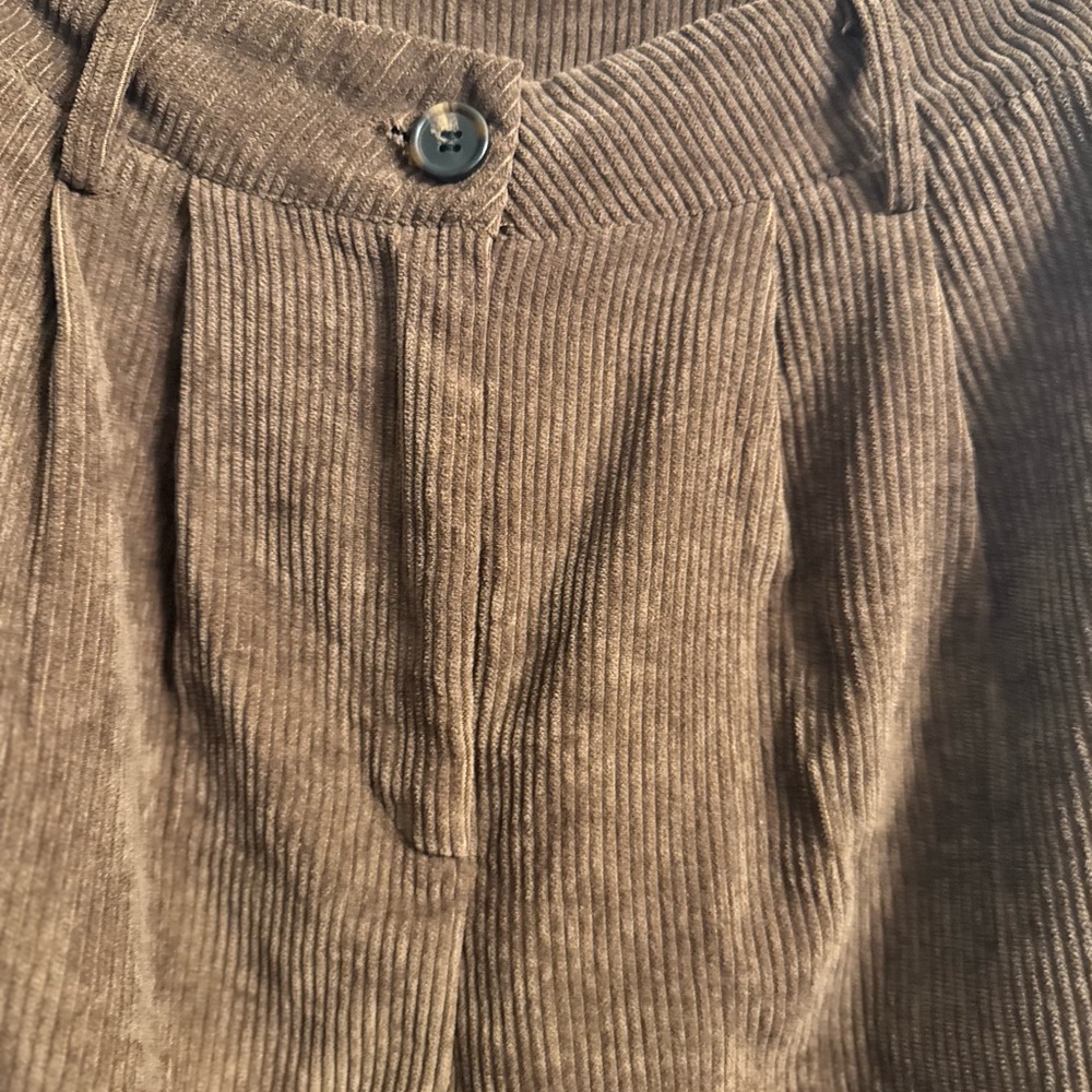 Women's Brown Corduroy Trousers - Picture 2 of 4